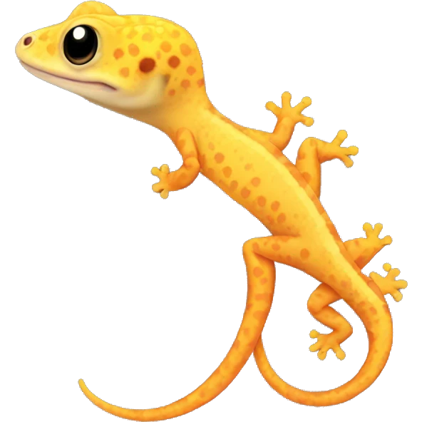 leoard gecko orange and yellow emoji