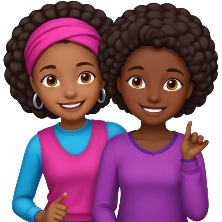 Black girls playing emoji