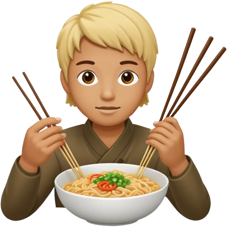 Create a person having noodles dinner. emoji