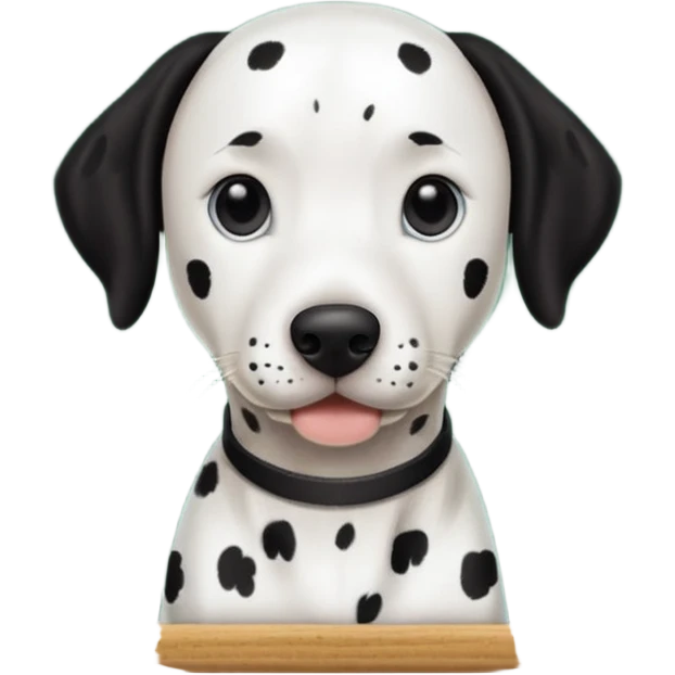 Dalmatian, in the background a green school board in a wooden frame emoji