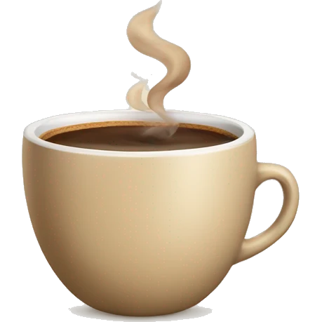 A beige cup with hot coffee smoke emoji