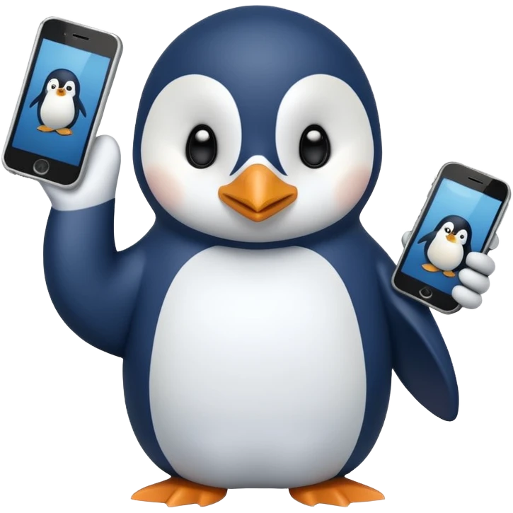 Upset pengu throwing phone emoji