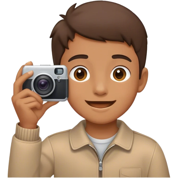 happy boy taking photo  emoji