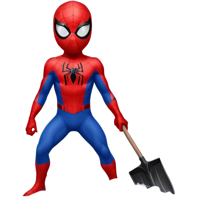 Spider-Man shoveling the snow emoji