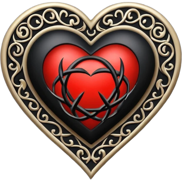 gothic heart with a pentagram emoji