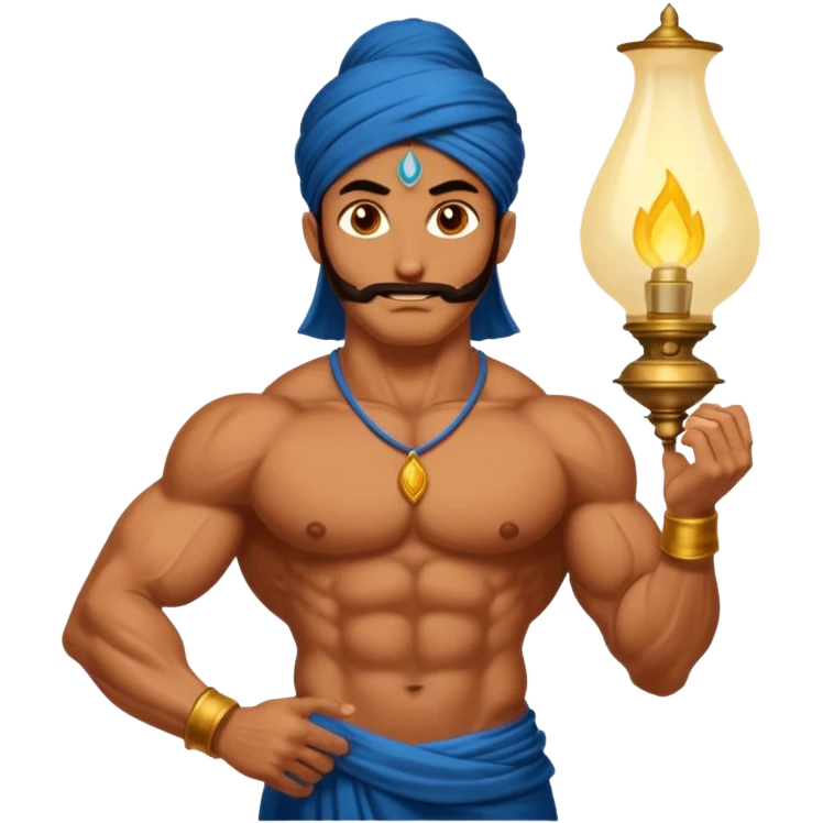 CREATE A EMOJI WHERE WHERE JINN COMES ALLADIN"S LAMPS RUB FROM IN LAMP AND SAY HUKUM MERE AAKA  emoji