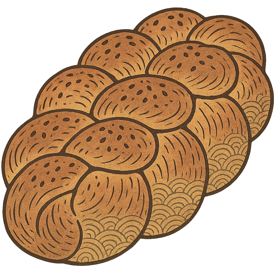 Challah bread on transparent background emoji