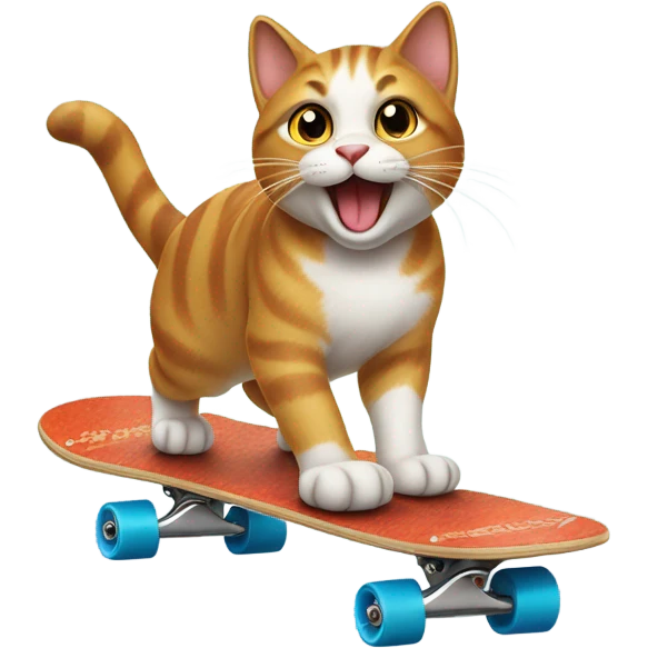 Skateboarding cat emoji