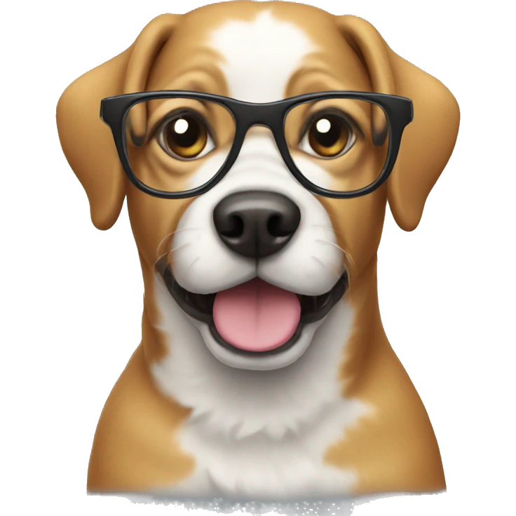 Dog with glasses emoji