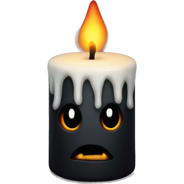 Creepy candle with black flame  emoji