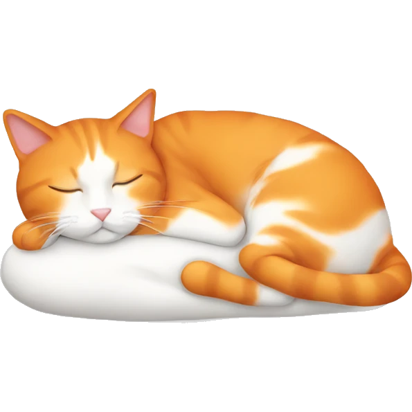 Sleeping cat orange and white emoji