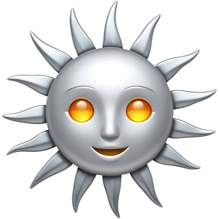 silver sun emoji