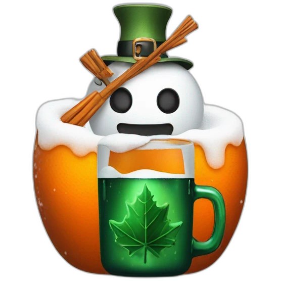 Schneemann mit einem jägermeister emoji
