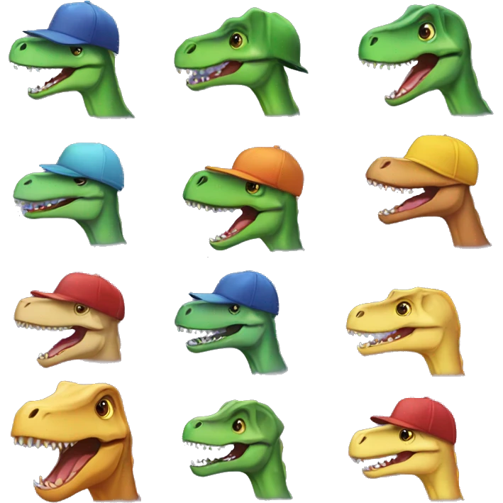 Dinosaures With a cap emoji