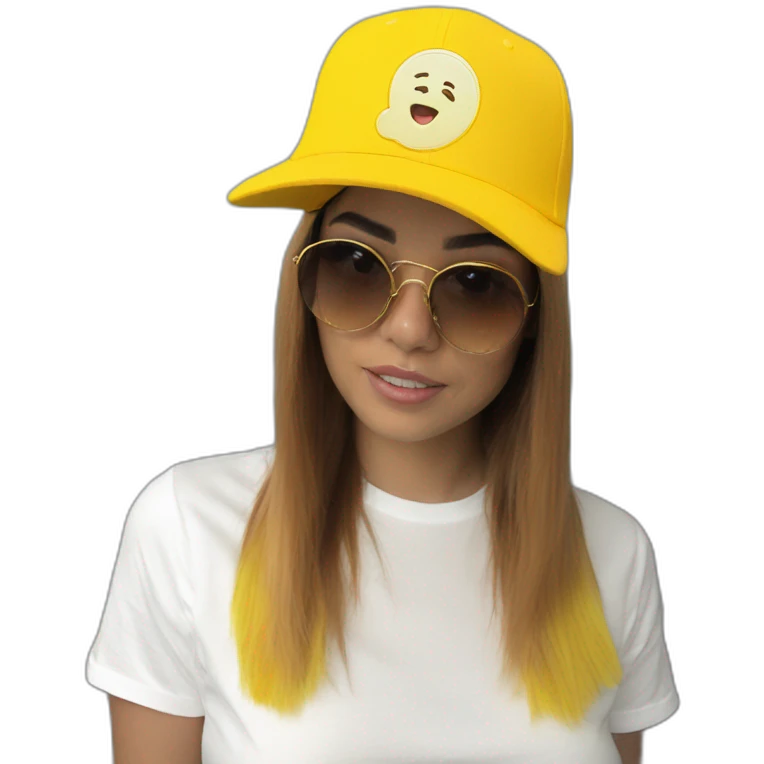 Yellow snapback cap emoji