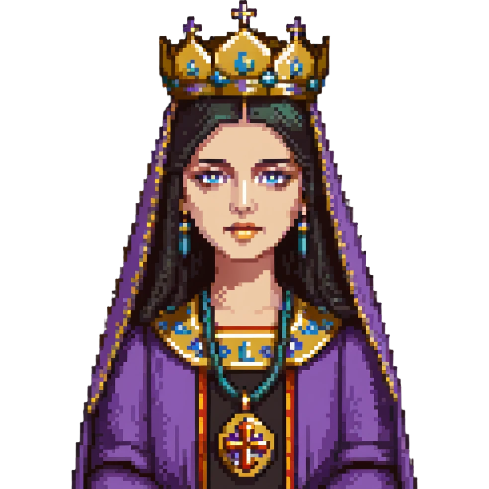 Empress Theodora in Byzantine regalia emoji