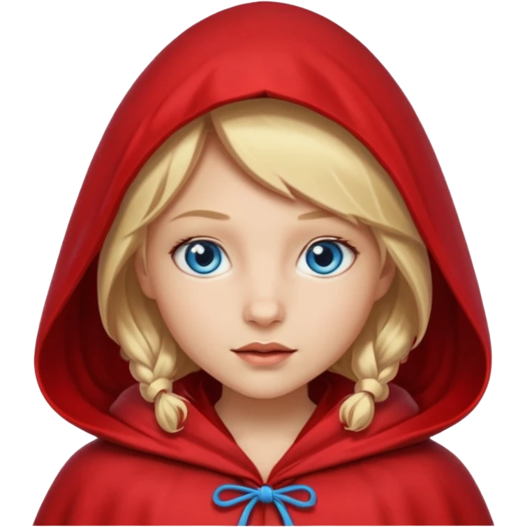 little red riding hood with blonde hair without fruit and with blue eyes emoji
