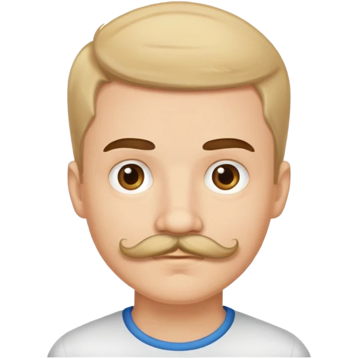 mustached boy on simple background emoji