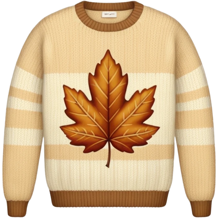 cream sweater with a leaf on it emoji