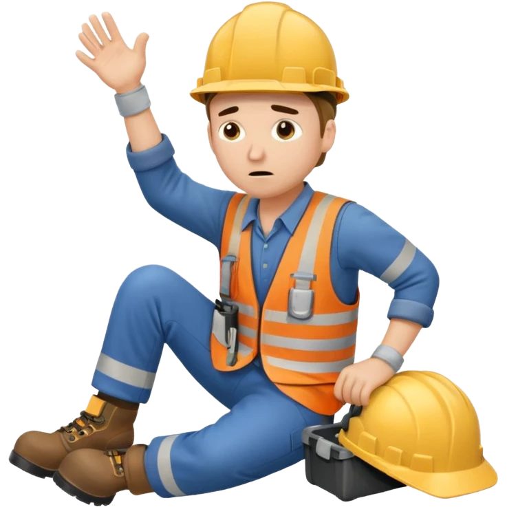 para una capacitacion, necesito una imagen animada que represente un accidente de trabajo emoji