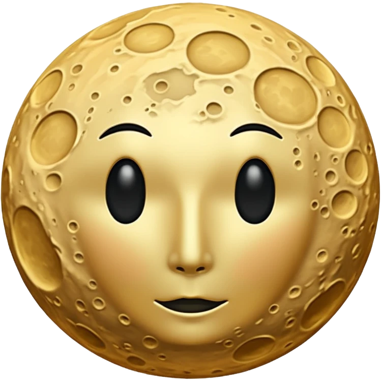 Create a emoji hidden S in moon surface moon colour golden and not face moon and s hidden but view  emoji