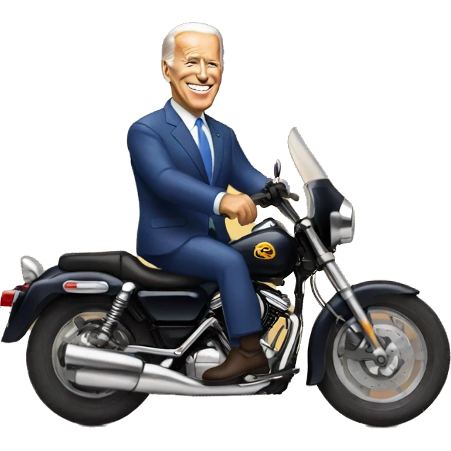 Biden sur une moto emoji