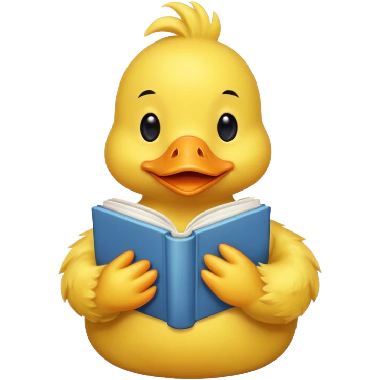 duck holding  book emoji
