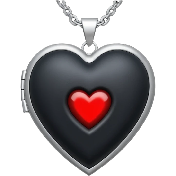 emo black heart locket emoji