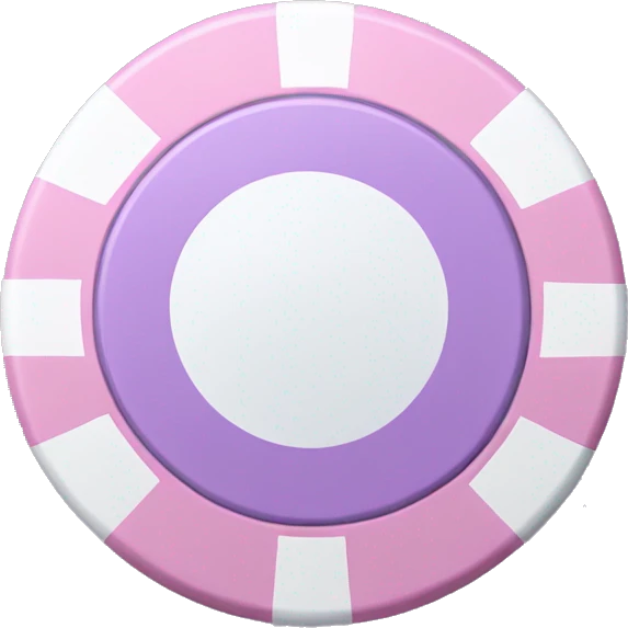 Pastel purple and pastel pink poker chip emoji