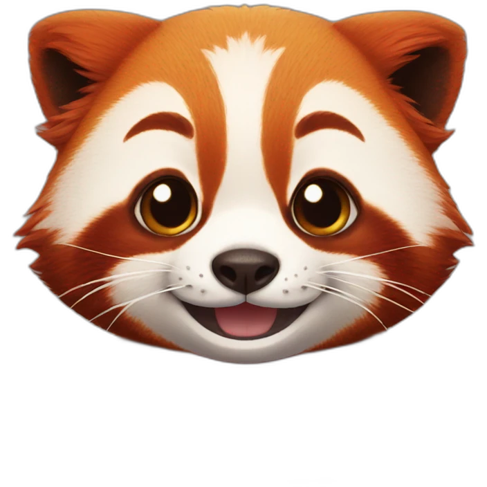 Red panda face happy tears emoji
