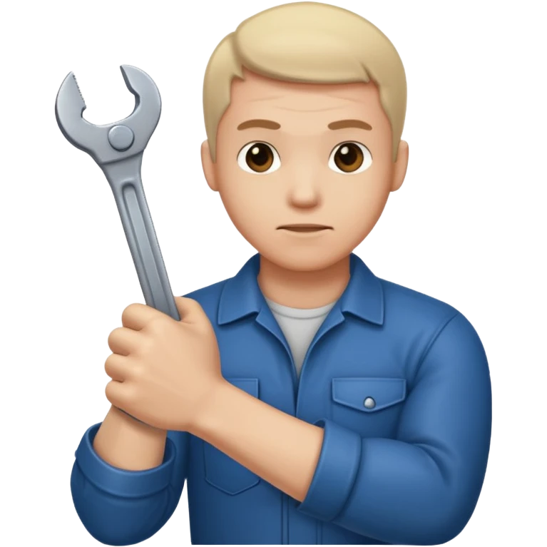 A man's hand clenched a wrench in his fist emoji
