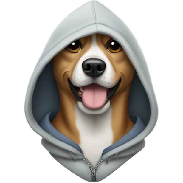 Dog wearing a hoodie emoji