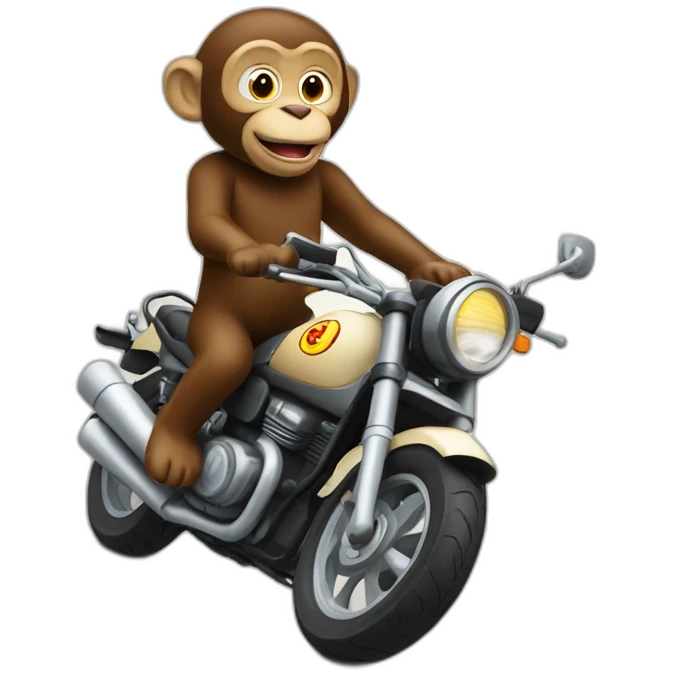 Un singe sur une moto emoji