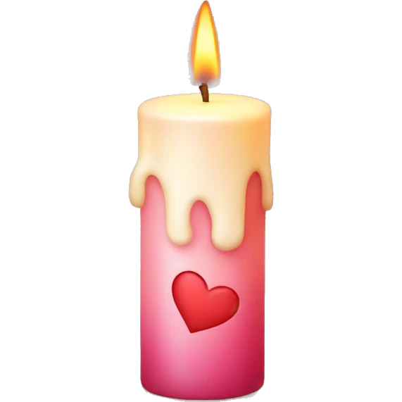 Candle with hearts  emoji
