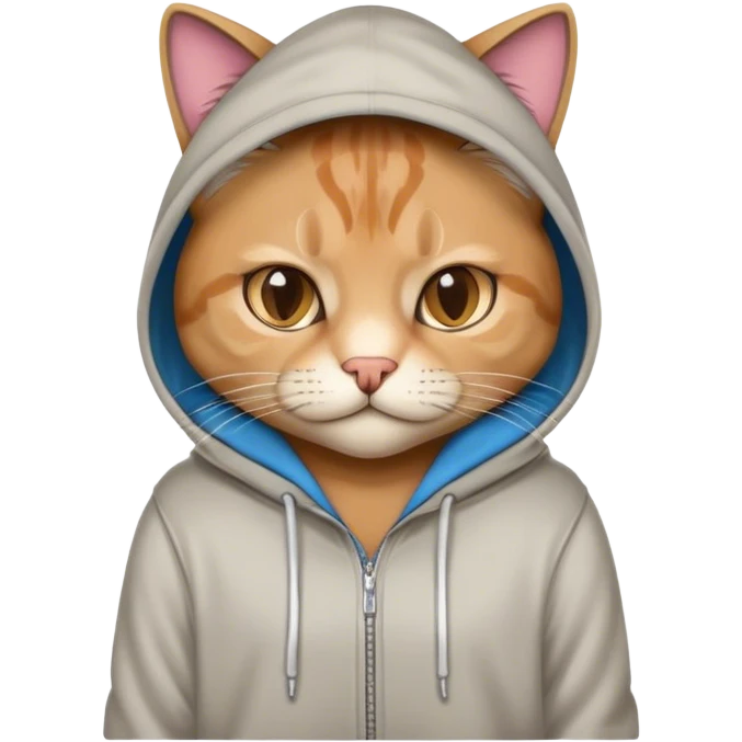 Cool cat wearing a hoodie emoji