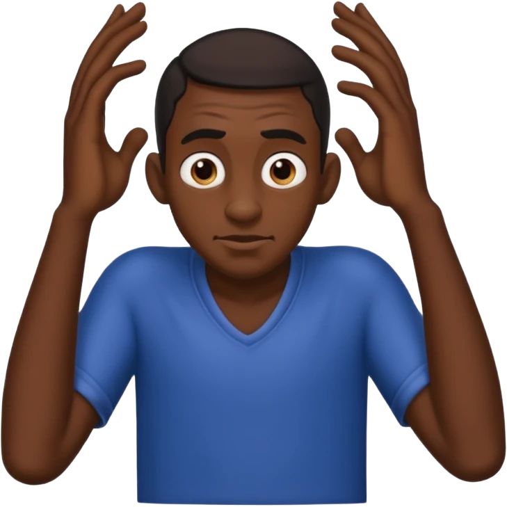 Lanky black guy with hunchback emoji