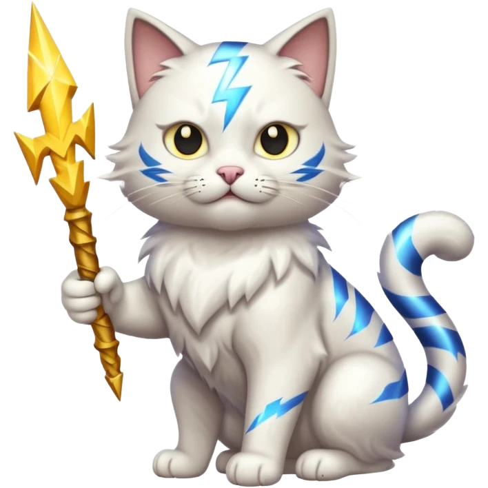 cat zeus holding lightning emoji