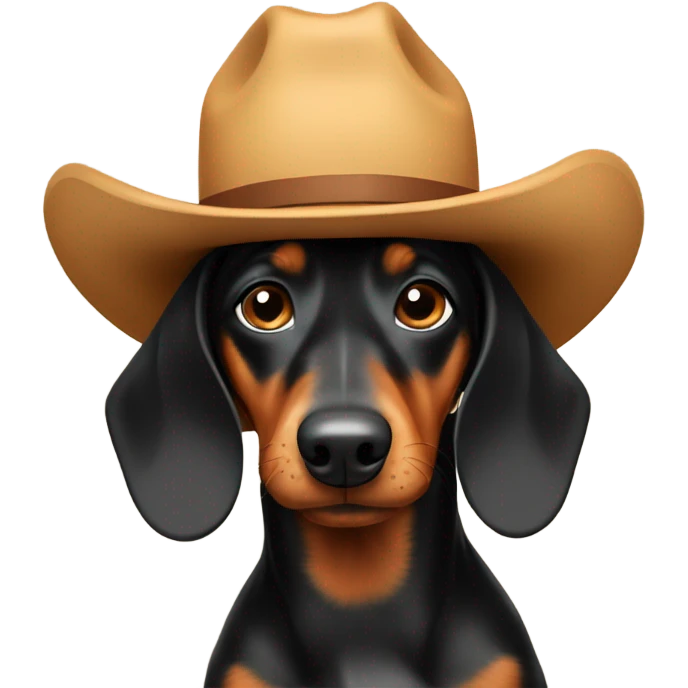 Daschund wearing cowboy hat emoji