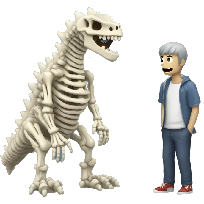Skeleton Godzilla toy emoji