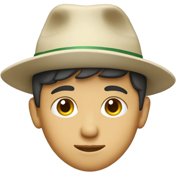 light skinned italian boy with wearing a hat on his laptop emoji