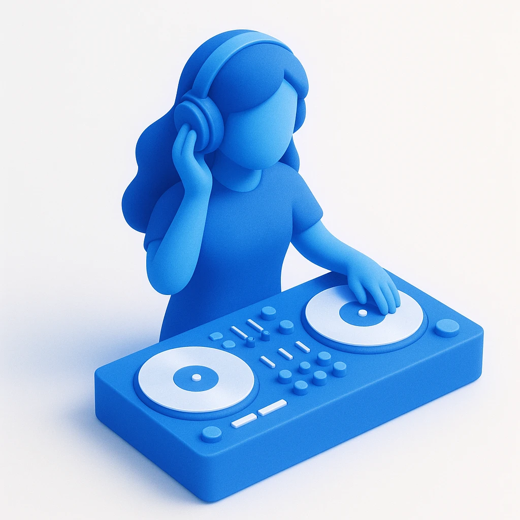 girl playing DJ set emoji