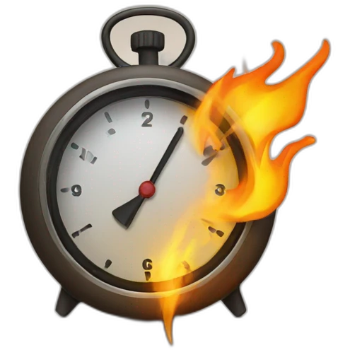 timer on fire emoji