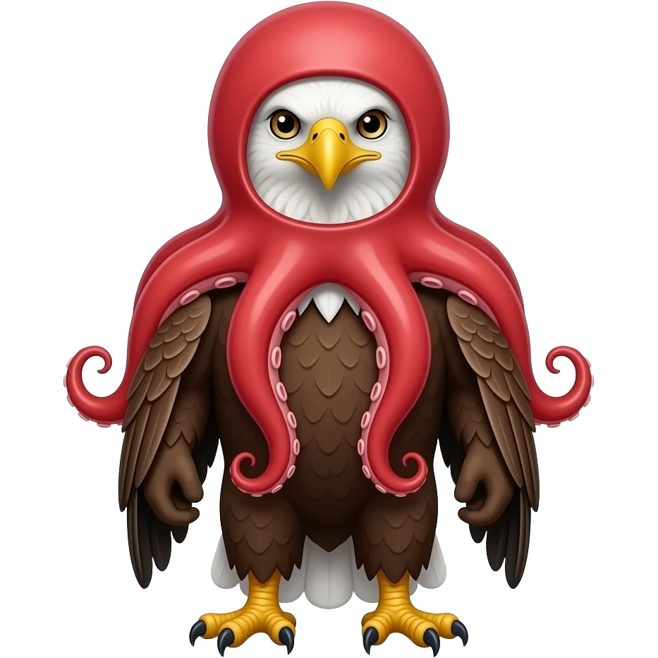 Eagle in a octopus costume emoji