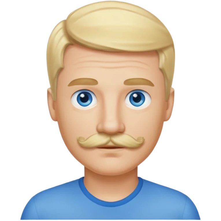 guy with blond hair, mustache, and blue eyes emoji
