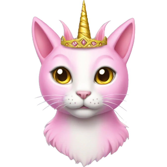 pink cat unicorn queen fairy emoji