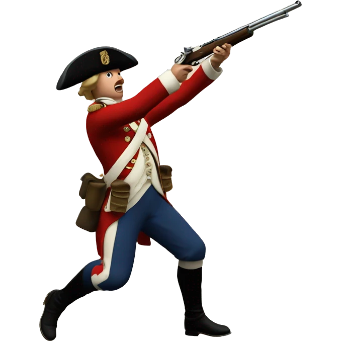 American Revolution soldier shooting British soldier emoji