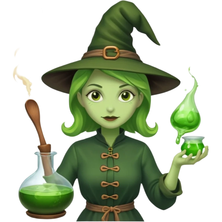 green witch cooking potion emoji