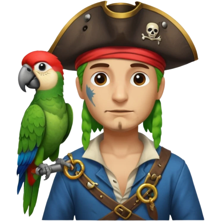 pirate and parrot emoji