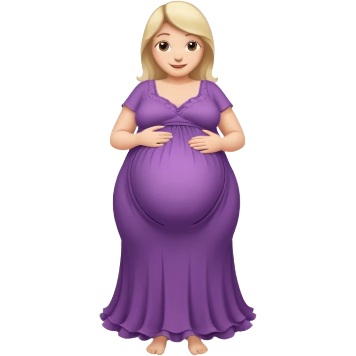 very heavily pregnant overdue woman with super  large belly emoji
