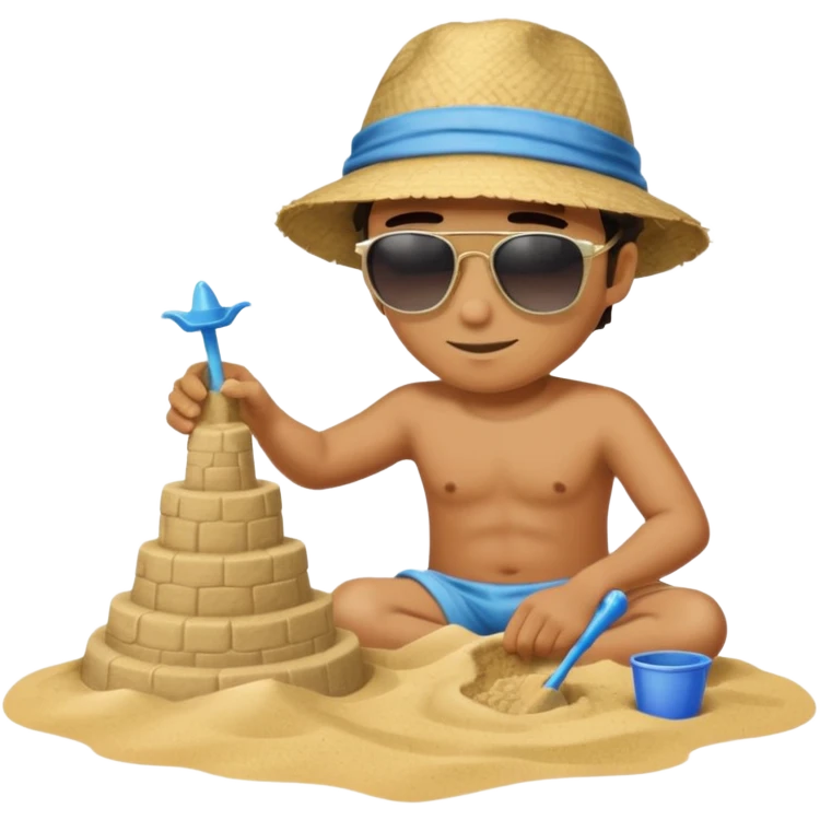 Man building sand castle emoji